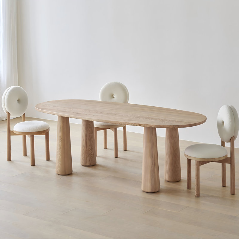 Oval Solid Wood Dining Table, 31.5" W x 78.74" L