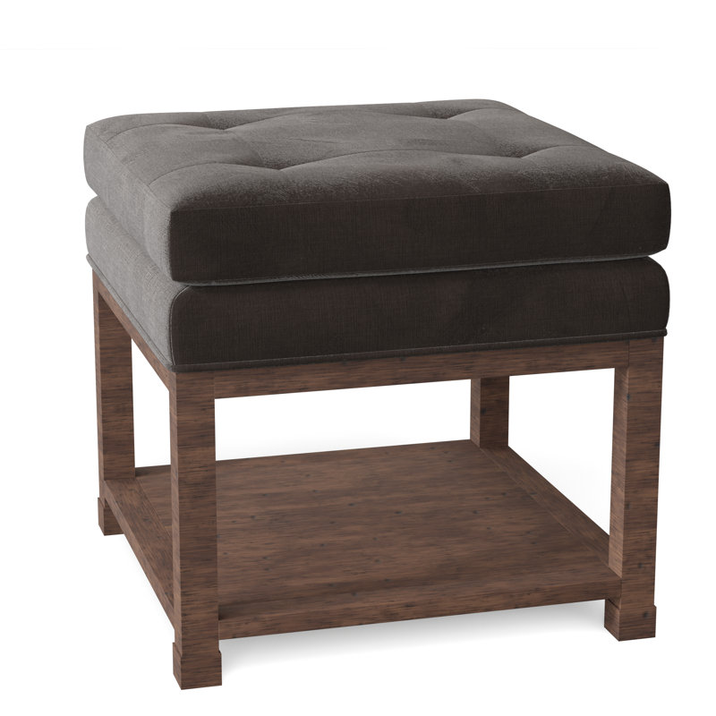 Libby Langdon 20.5" Wide Tufted Square Standard Ottoman with Storage, Espresso, 9953 Mink 100% Polyester