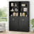 Industrial Boolshelf With Door, 6 Tier Farmhouse Book Shelf With Adjustable Shelves,70" Tall Display Etagere Bookcase,Floor Standing Unit Book Case Furniture For Home Office,Living Room-1817675623