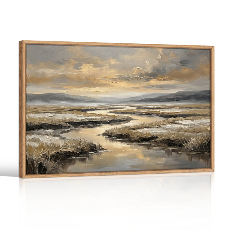 Ensemble de 1 tableau sur toile Misty River, 18"H x 24"W, Naturel