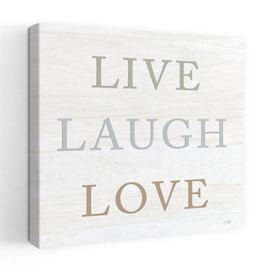 Art contemporain abstrait «Live Laugh Love»
