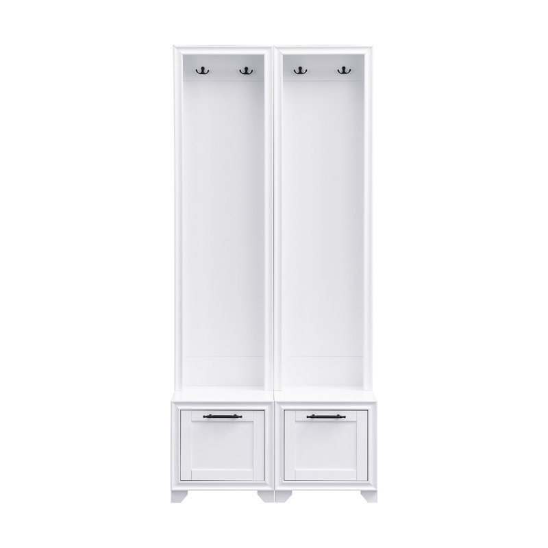 On-trend Elegant Free Standing Hall Tree Set Of 2, White