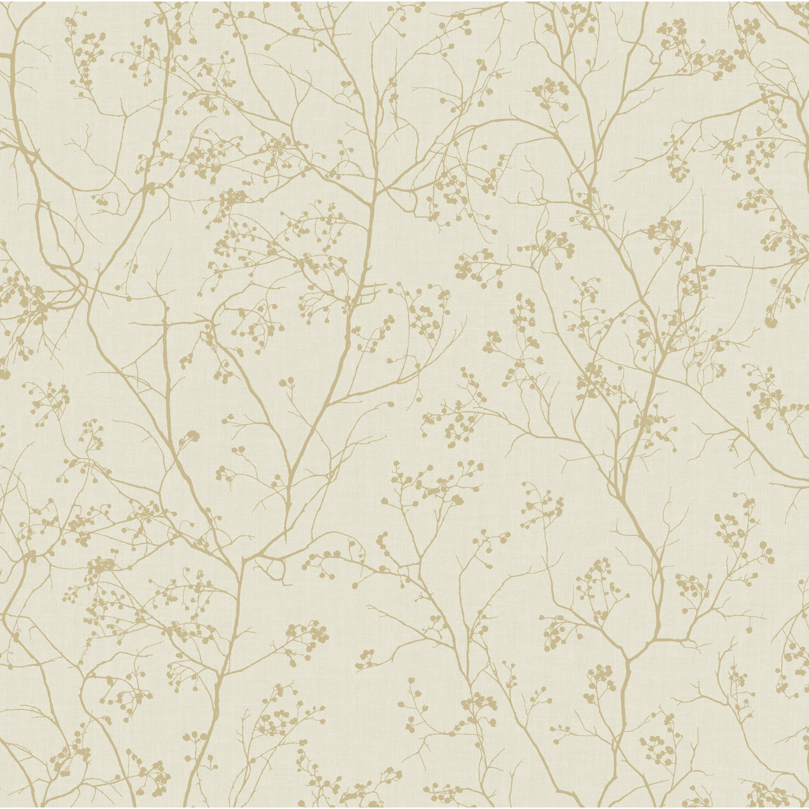 Swanson Wallpaper Double Roll, Cream/Gold