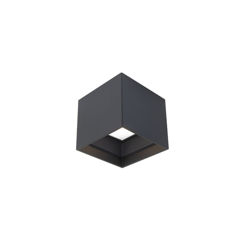 Kube Glass LED Flush Mount, Black, 3500K