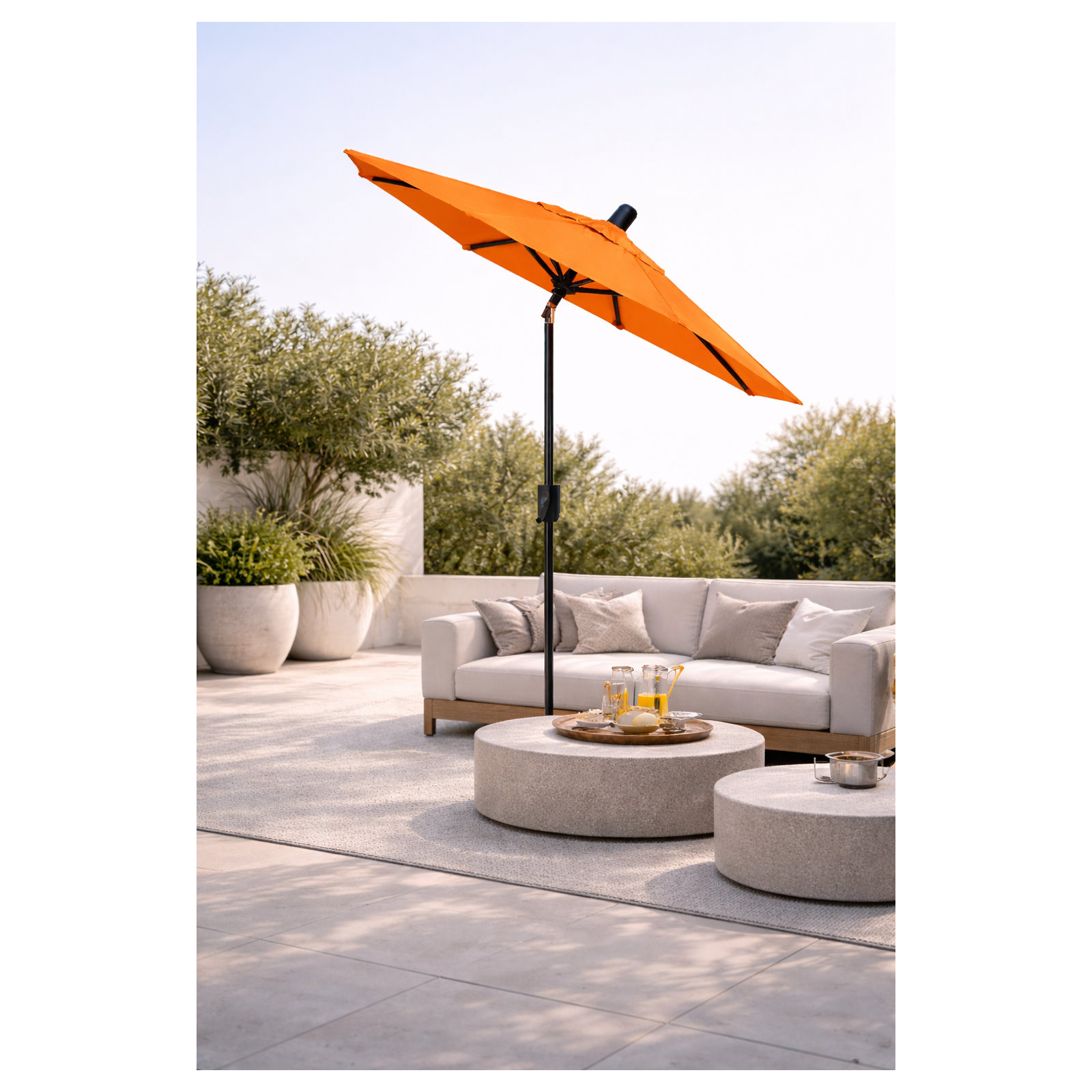 Natalie 74.5'' Outdoor Umbrella, Black Sapphire, Canvas Tuscan