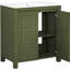 Meuble-lavabo de 30 po de couleur olive avec lavabo en céramique, portes à fermeture en douceur et conception spacieuse de 30 po avec rangement-400612510