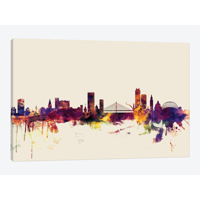 Série horizon : liege, belgium, impression sur toile tendue en beige