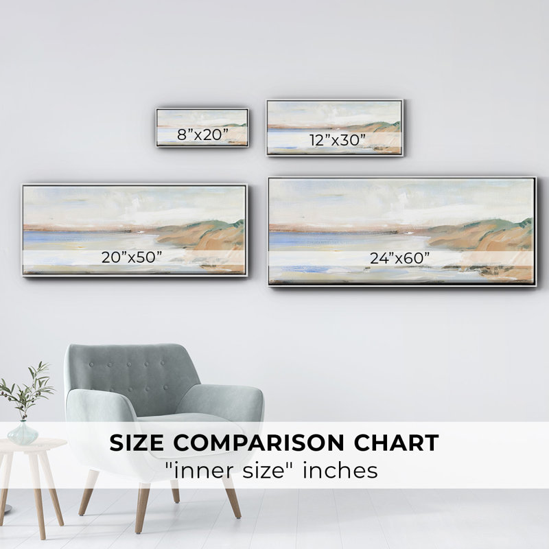 " Shoreline Study II ", White, 8" H x 20" W x 1.5" D