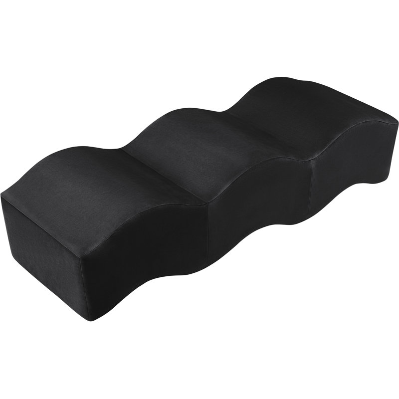 Banc en velours Leavon, Velours noir