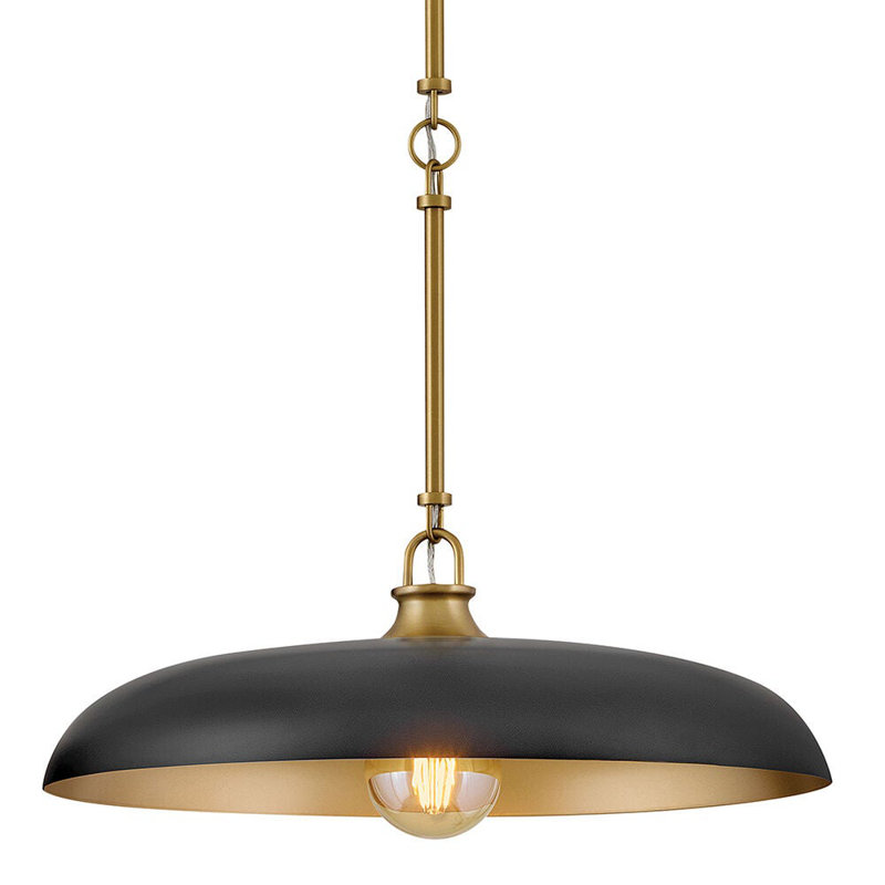 Hinkley Sadie 18" Large Saucer Shaped Pendant, 6.25" H x 18" W x 18" D, Black