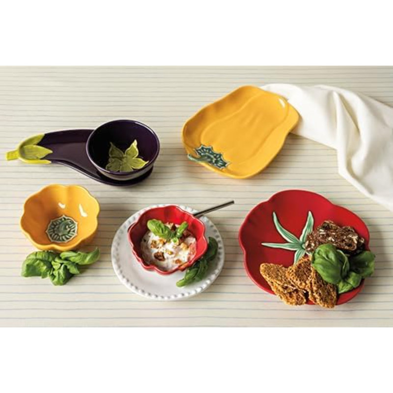 Plat en forme de tomate de la collection Tomato, DIA8,5 po, 100% grès, va au lave-vaisselle et au micro-ondes