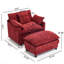 Fauteuil d'appoint rembourré en chenille 39,4 po, fauteuil de lecture pour chambre à coucher, fauteuil de lecture moderne 39,4 po avec repose-pieds