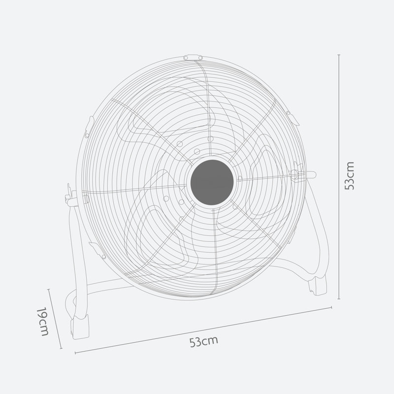 George Oliver Saltsburg Floor Fan Fan, 54cm H x 53cm W x 18.50cm D, Chrome