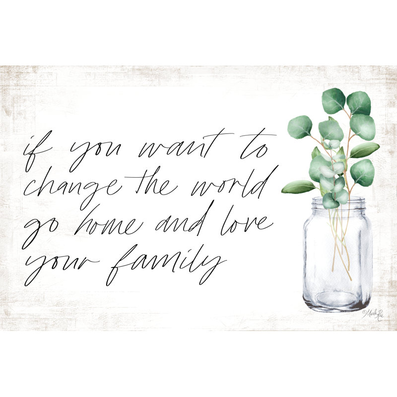 «Love Your Family» - impression, H 20 po x l 30 po, Non, Toile avec cadre flottant or
