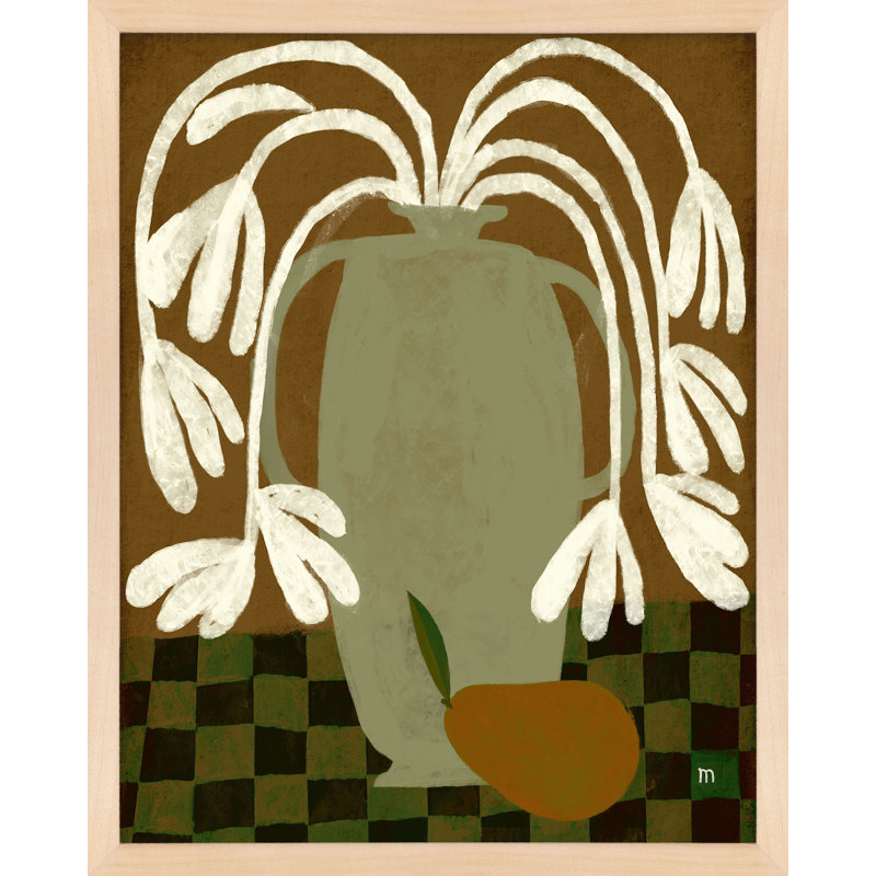 Pear Painting by StudioM, Maple Framed, 38" H x 30" W x 1.25" D