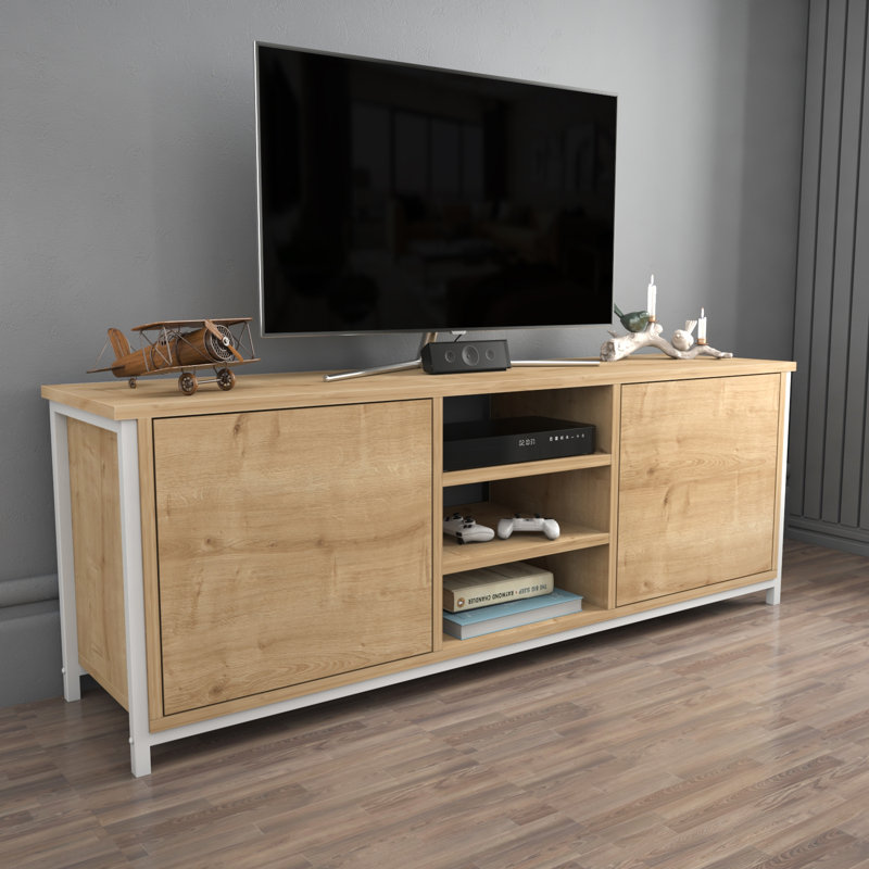 Rozaje TV Stand for TVs up to 60", White/Oak