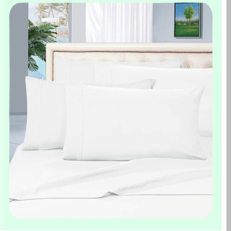 SilkLux 1800 Series Wrinkle-Free Bed Sheet Set - Deep Pocket - Silky-Soft Luxury Collection - 4-Piece Premium Set - Model: COMIN18JU024938
