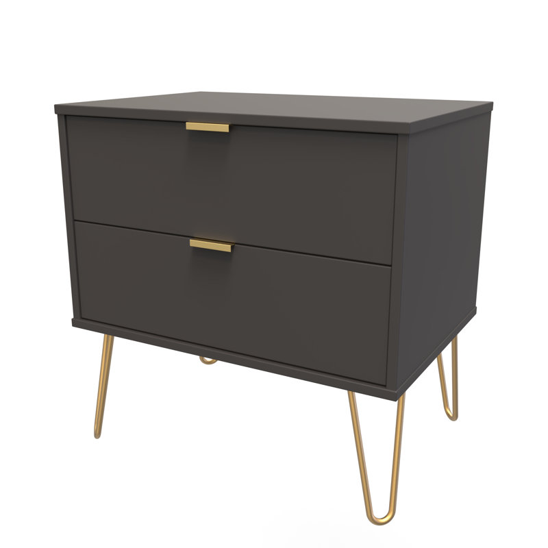 Bisceglia End Table, Grey/Gold