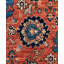 Tapis unique noué à la main rouge Raffin de 9 pi 0 po x 12 pi 0 po Raffin