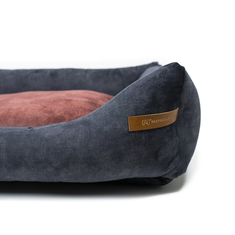 Orthopedic Polyester Pet Bed, 15cm H x 55cm W x 65cm D, Graphite/Red