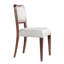 2 chaises d'appoint rembourrées en bois franc teint noyer - conception en tissu avec lignes courbes, structure et confort pour la salle à manger
