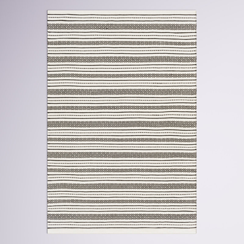 Courtdale Cotton Striped Indoor Rug, Rectangle 6' x 9'