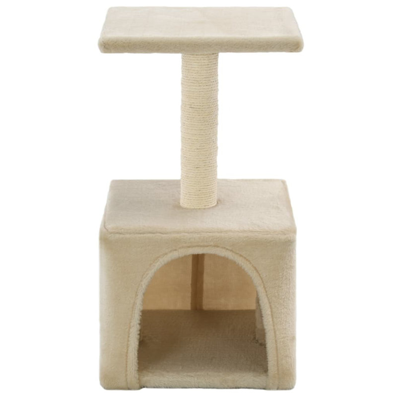 vidaXL Cat Tree Particle board frame, soft plush, sisal rope, Beige
