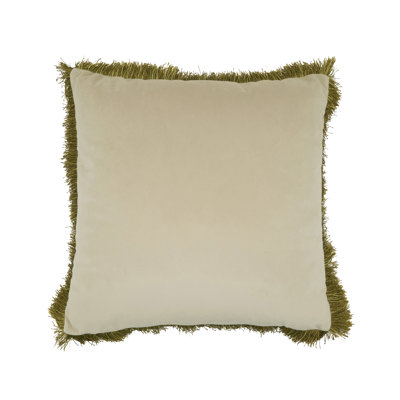 Velvet Fringe Poly Filled Throw Pillow