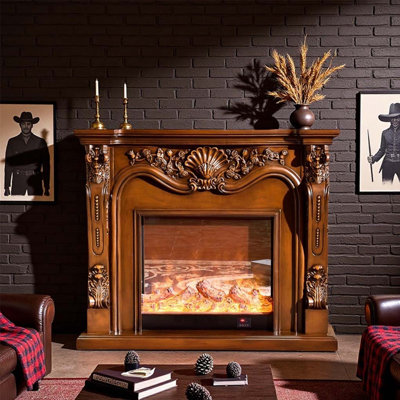 European Elegant Decorative Fireplace