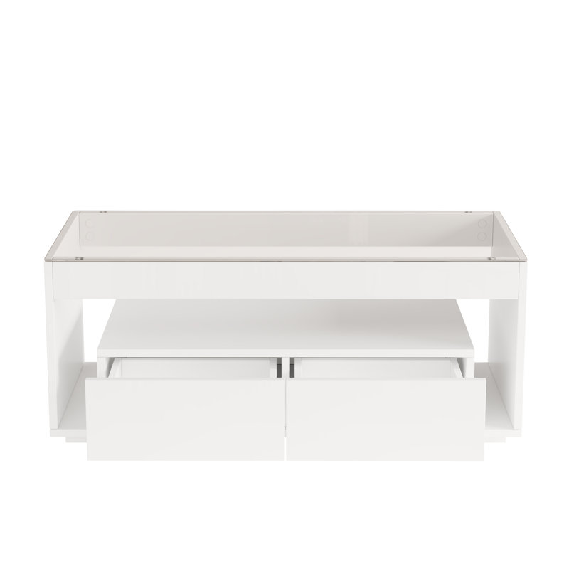 Coffee Table with Storage, White
