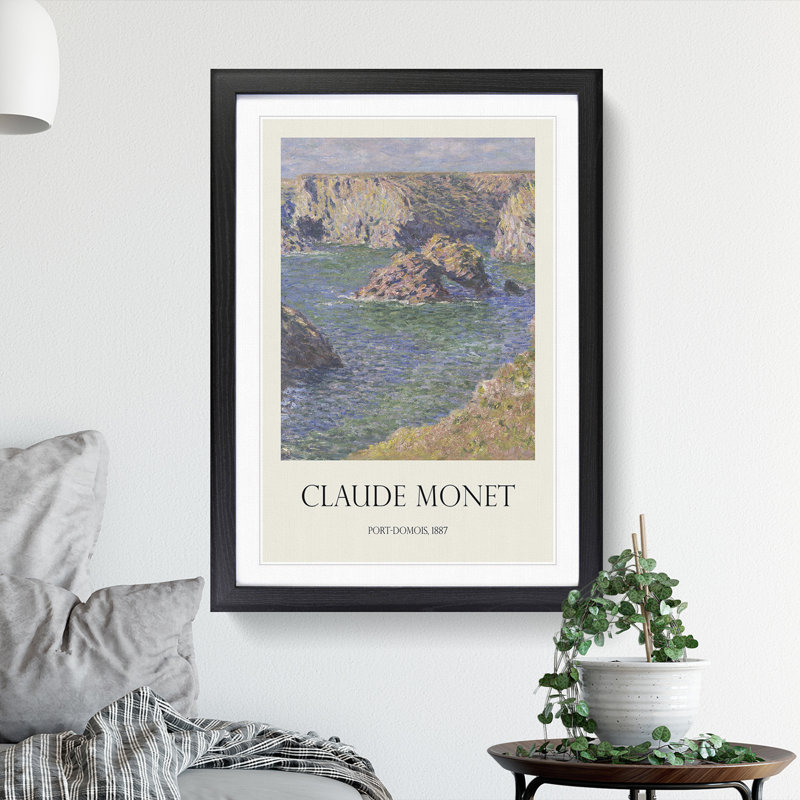 Port Domois, Belle Isle Print by Claude Monet - Framed Print, 65cm H x 48cm W x 2cm D, Black Framed