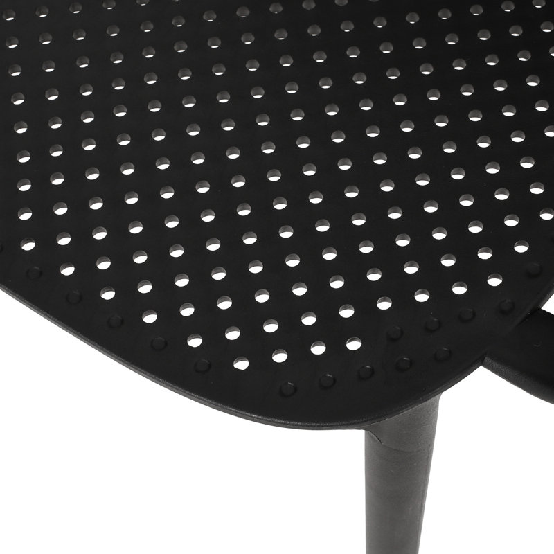 Chaise d'extérieur en polypropylène noir pour l'extérieur
