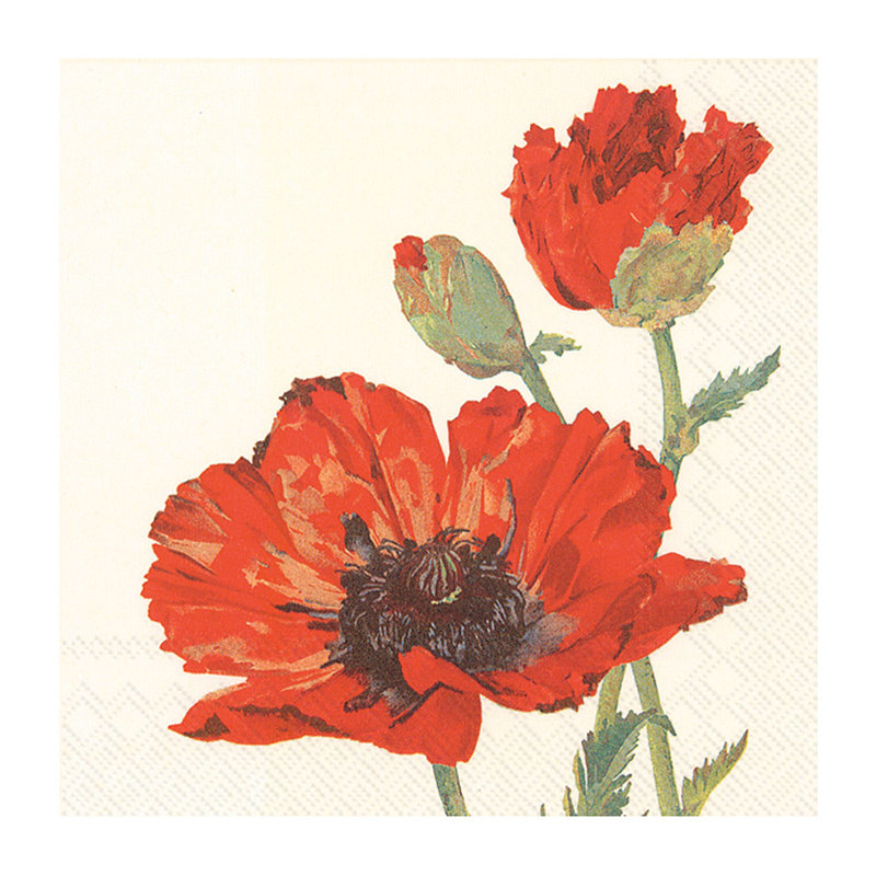 Serviette de table jetable en papier Cocktail Poppy