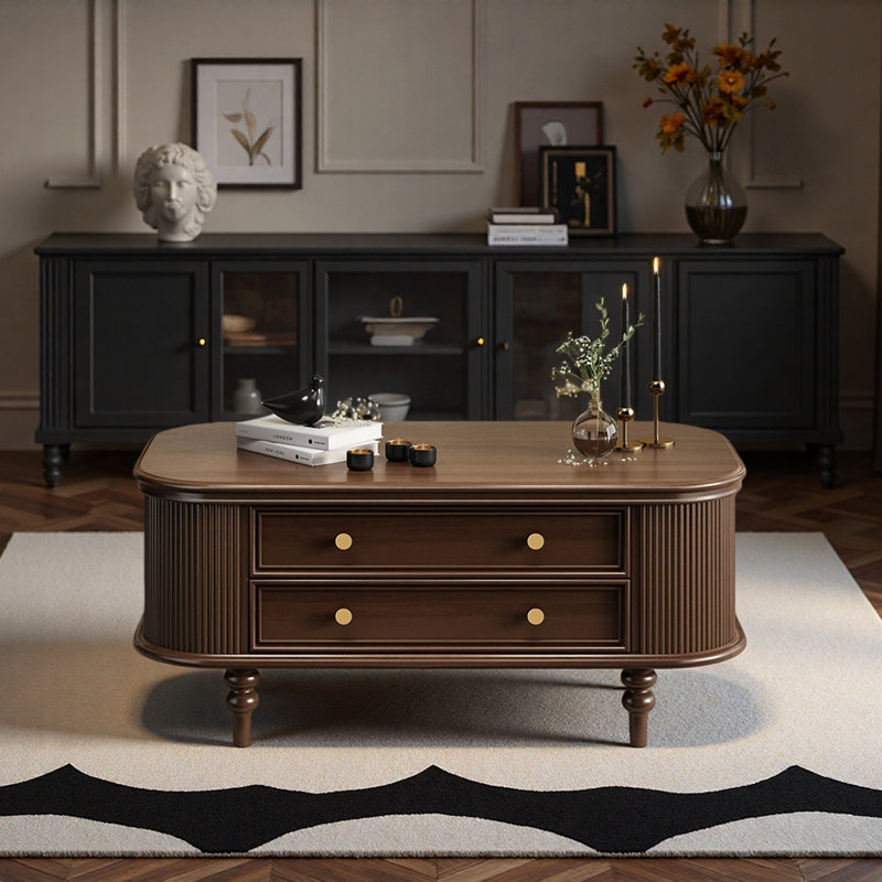 American Minimalist Style Coffee Table, Brown