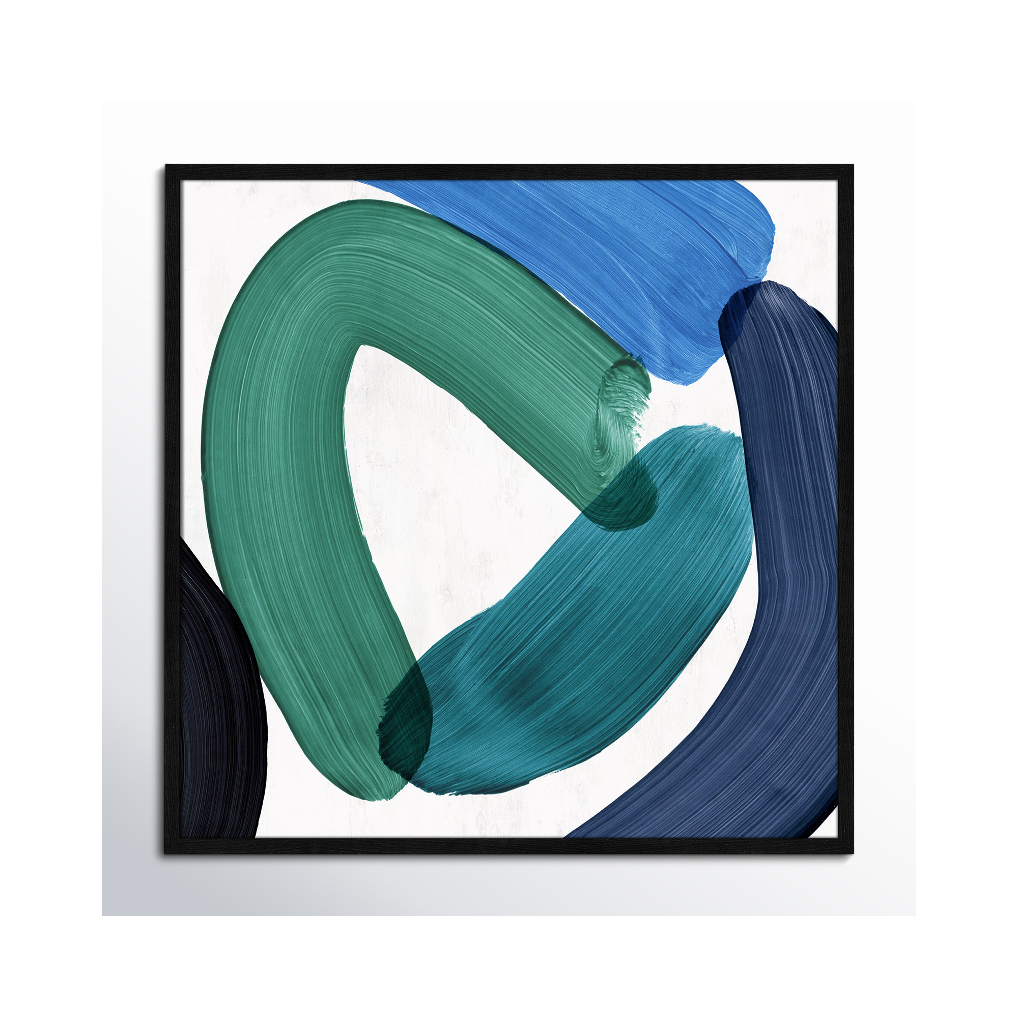 Smooth Bend I, 32" H x 32" W x 0.75" D, Black Framed