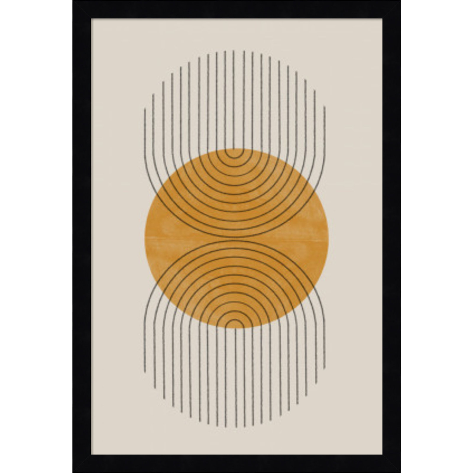 Perfect Point Yellow by The MIUUS STUDIO, Black Framed, 21" H x 15" W x 1" D