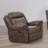 Transitional Style Contrast Welt Glider Recliner Pillow Top Arms