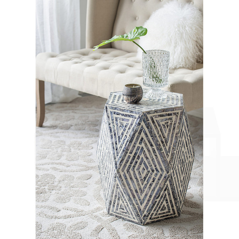Unique Capiz Accent Side Table