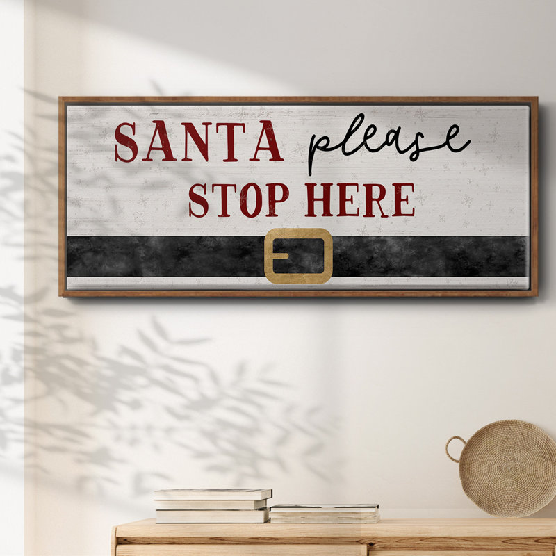 Santa Stop- Framed Canvas, 8" H x 20" W