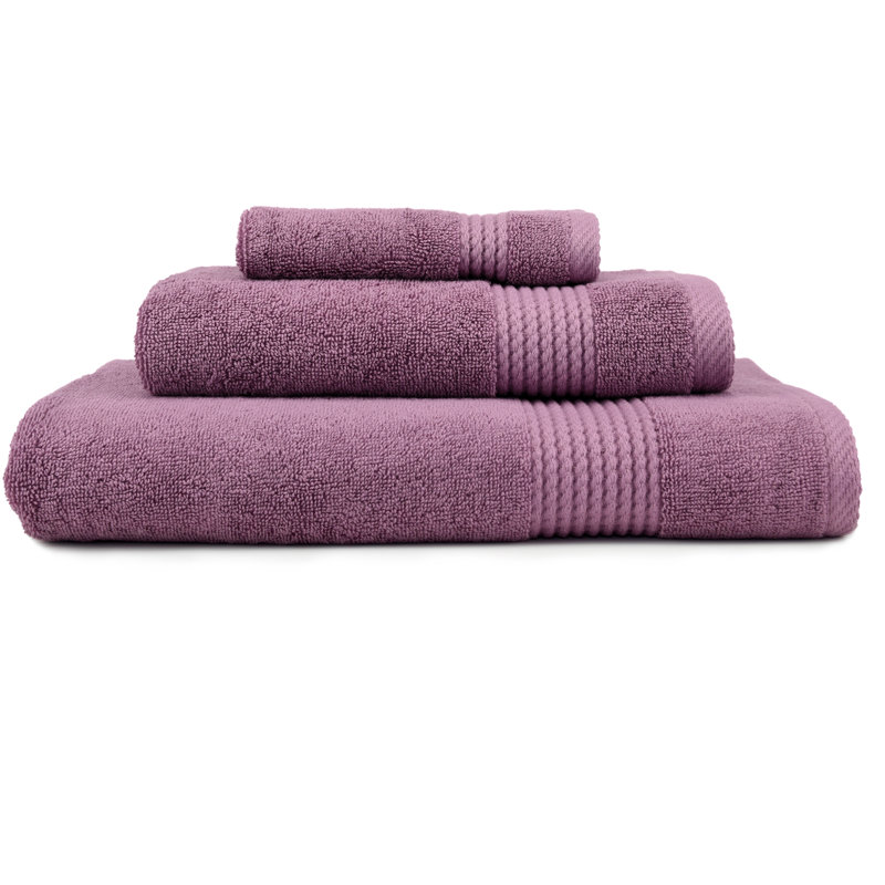 Adlena 3 Piece Turkish Cotton Towel Set, Damson