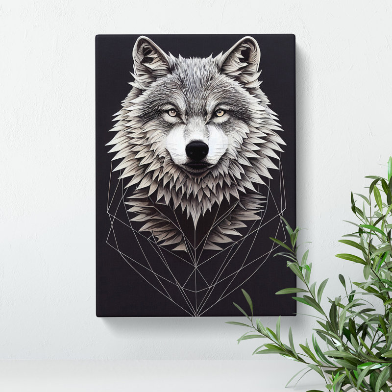 Mythical Wolf - Wrapped Canvas Print, 60cm H x 40cm W x 3cm D