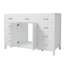 Meuble-lavabo autoportant de 119 cm (47 po) seulement, 2 portes à fermeture amortie, 8 tiroirs, blanc