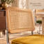 Chaise d'appoint en porte-à-faux avec dossier en rotin de canne et structure en acier-324923621