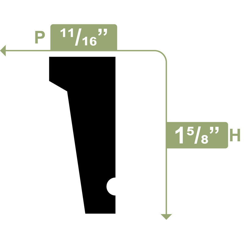 Moulure d'égouttement en PVC, H 1,625 po x l 96 po x P 0,6875 po