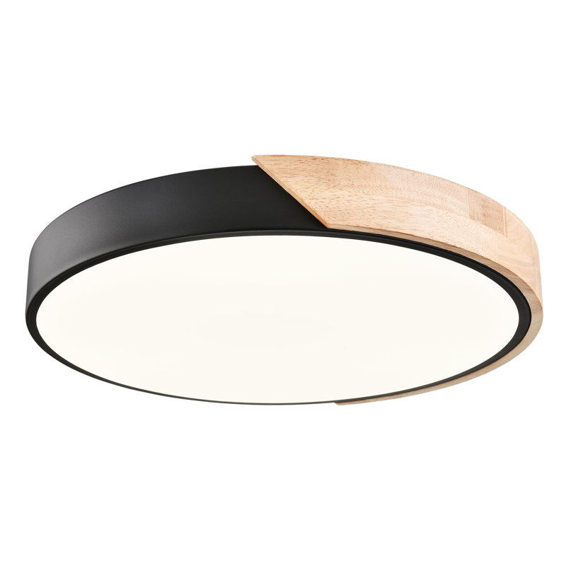 Ronson Wood LED Flush Mount Light, Black