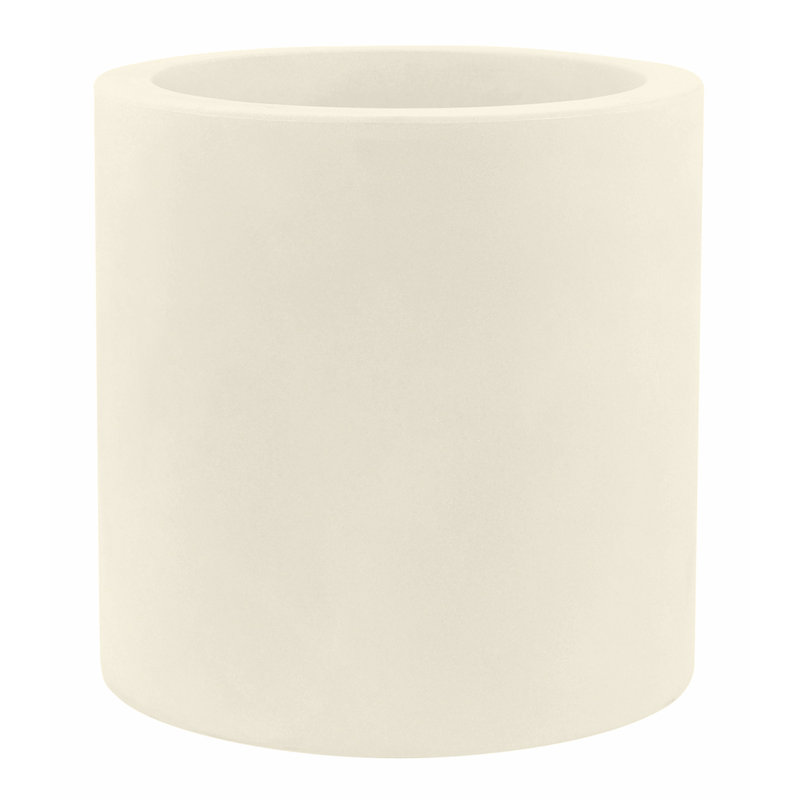 Pot à fleurs en résine Cilindro, Écru, H 16,25 po x l 15,75 po x P 15,75 po