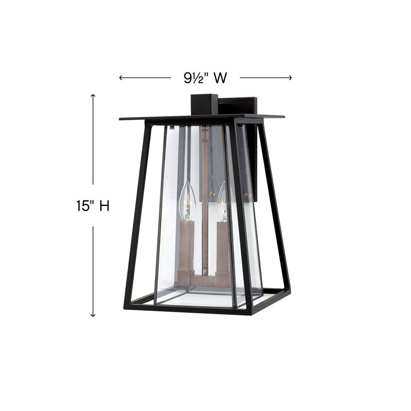Walker 2-Light Outdoor Wall Lantern, Incandescent, Buckeye Bronze/Yellow