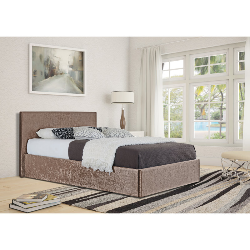 Dodson Upholstered Ottoman Storage Bed, Truffle, Single (3')