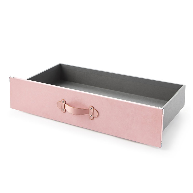 DormCo Texture Underbed Storage Bin with Wheels, Heavenly Pink