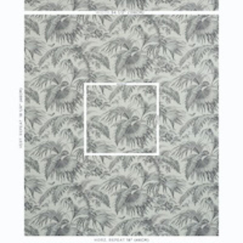Papier peint Schumacher x Jill Lasersohn Toile Tropique, Noir